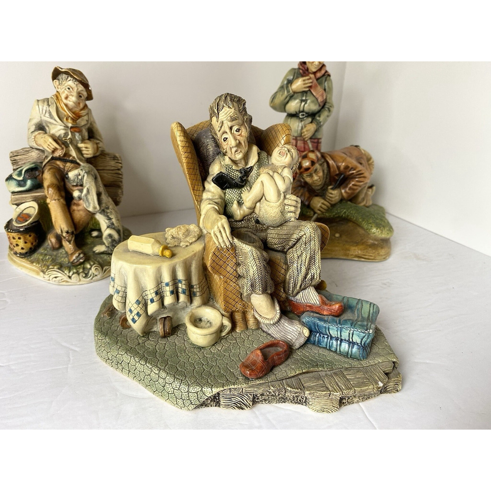 GRANDAD'S DARLING FIGURINE SCULPTURE BY NATURECRAFT ENGLAND MAN AND BABY 1973